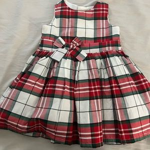 Toddle girl Christmas plaid dress 12 months. Worn once.